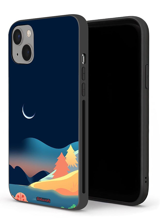 Tolwak Apple iPhone 13 mini Protective Case Moon Abstract Drawing Art - Image 1