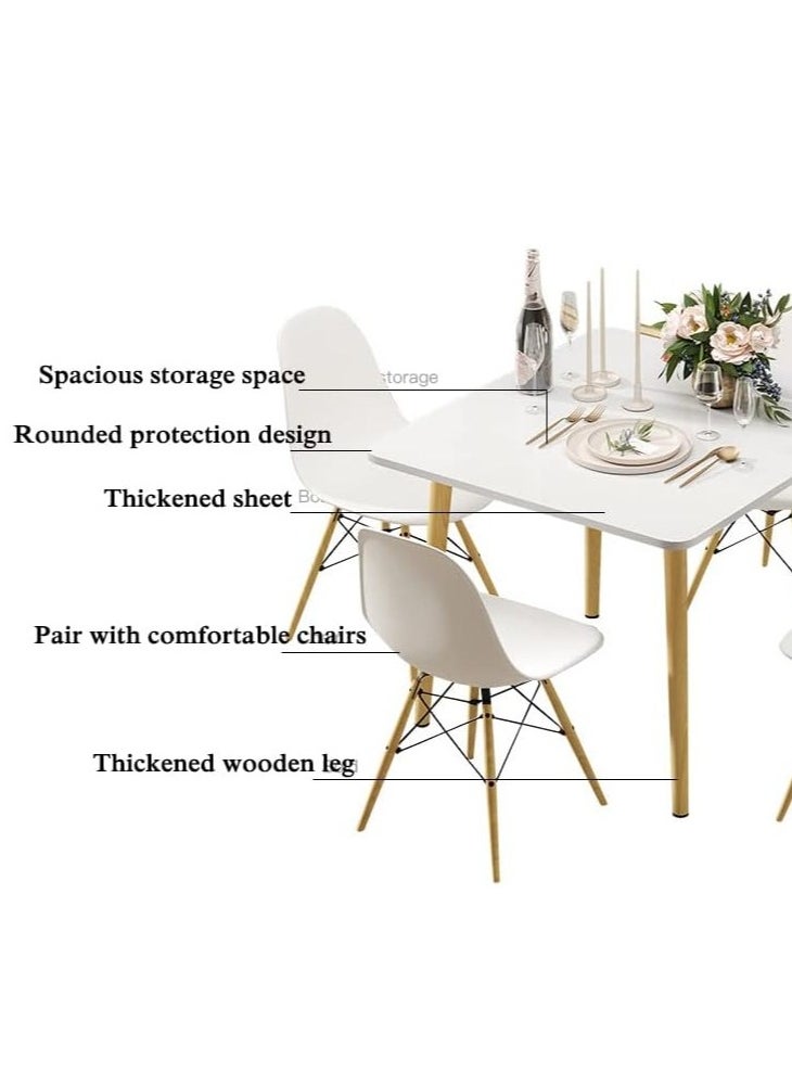 Generic - Modern Dining Table Coffee Table Kitchen Table with Solid Wooden Legs for Living Room Kitchen Dining Room Lounging Cafeterias (Square, 80 * 80 * 73CM) - Image 1