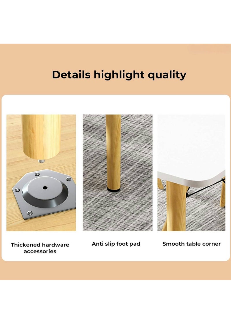 Generic - Modern Dining Table Coffee Table Kitchen Table with Solid Wooden Legs for Living Room Kitchen Dining Room Lounging Cafeterias (Square, 80 * 80 * 73CM) - Image 1