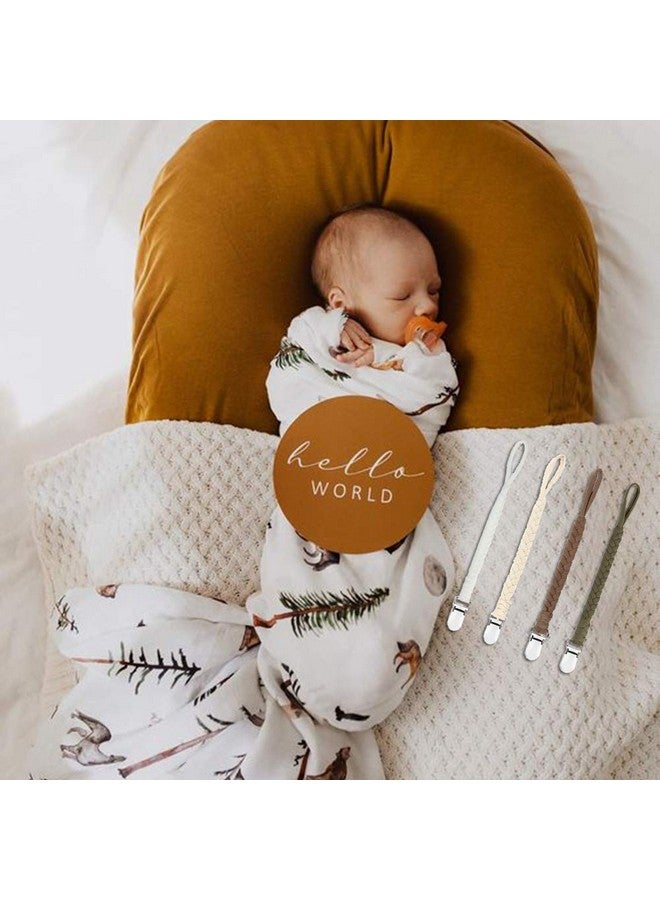 Kapihouse Pacifier Clips for Boys and Girls, Baby Holder Leash, Teething Toy or Soothie by Hand-Made Braided(4 Pack, Color E) - Image 4