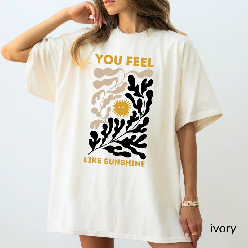 You Feel Letter Printing Casual Summer Round Neck T-Shirt - Image 4