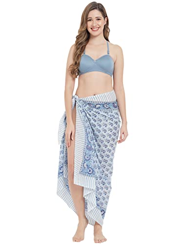 parihan Cotton Block Print long Beach Pareo Sarong Swimsuit Cover Ups Women Wrap - Image 3
