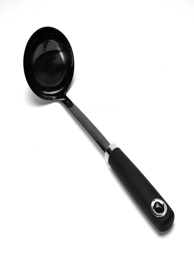 JXWING 12 inch Soup Ladle, Stainless Steel Ladle Spoon, Soup Spoons with Comfortable Handle, Kitchen Utensil for Cooking, Metal Kitchen Accessories - Image 1