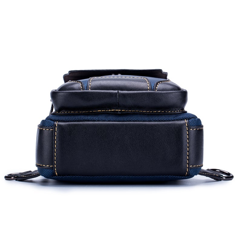 BULLCAPTAIN Men Leather Sling Bag Casual Chest Bag Pack Crossbody Bag Sling Backpack Travel Shoulder Backpack - Image 2
