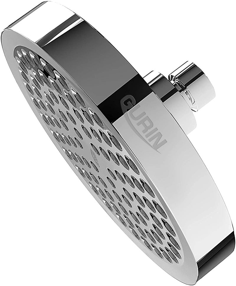 GURIN Shower Head High Pressure Rain, Luxury Bathroom Showerhead with Chrome Plated Finish, Adjustable Angles, Anti-Clogging Silicone Nozzles (California 1.8 GPM) - Image 2