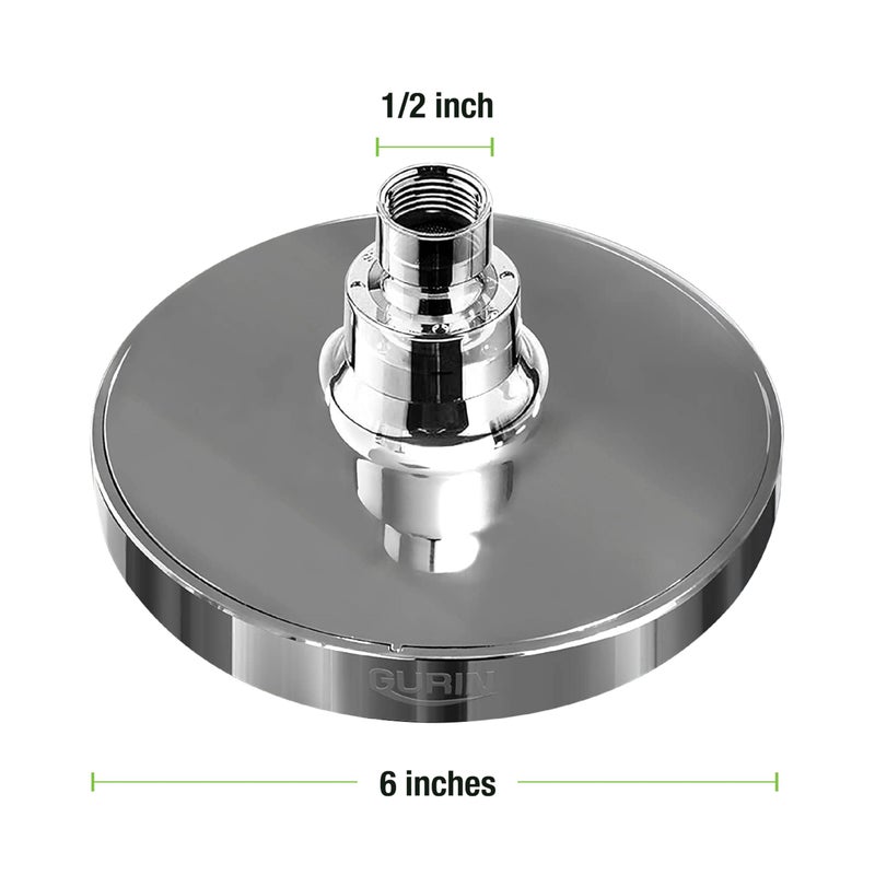 GURIN Shower Head High Pressure Rain, Luxury Bathroom Showerhead with Chrome Plated Finish, Adjustable Angles, Anti-Clogging Silicone Nozzles (California 1.8 GPM) - Image 4