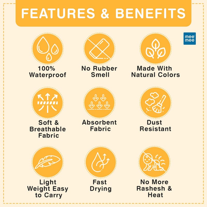 mee mee Mee Mee's Total Dry and Breathable Mattress Protector Mat (Orange) (264.0mm L X 51.0mm W) - Image 2