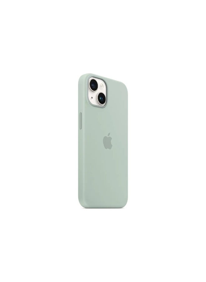 فريق ديلوكس غلاف سيليكون آيفون 14 مع MagSafe (Blue Succulent) - Image 2