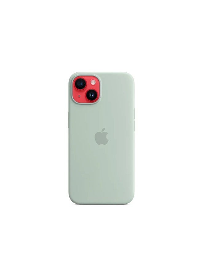 فريق ديلوكس غلاف سيليكون آيفون 14 مع MagSafe (Blue Succulent) - Image 5