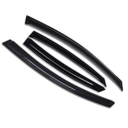 Lightronic لايتيرونيك WV94361 واقي نافذة جانبي خارجي، مظلة مطر، دخاني داكن، مجموعة 4 قطع، تناسب 2015-2019 هيونداي سوناتا - Image 4