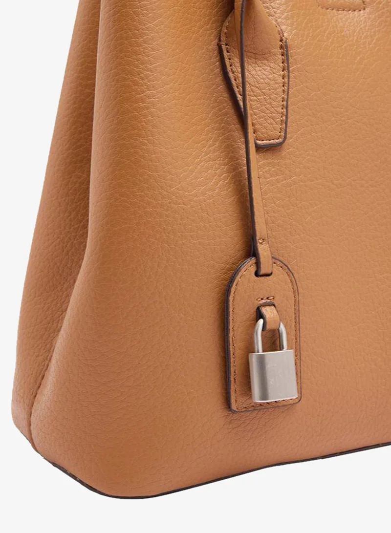 Parfois Brown Tote Bag With Texture And Hanging for Women | Best Price UAE
