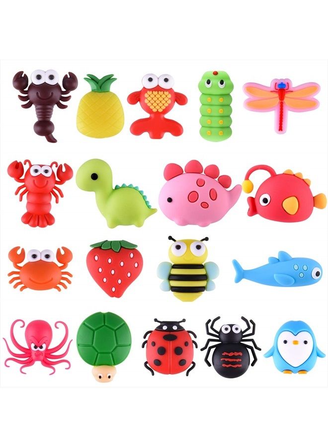 Tuparka 18 pcs Cable Protector for iPhone,ipad USB Cable, Plastic Cable Protectors Cute Fish Dinosaur Animals Charging Cable Saver, Phone Accessory Protect USB Charger - Image 1