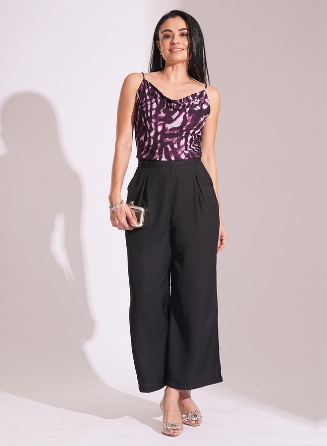 globus High-Rise Pleated Frilled Waist Wide Leg Trousers - Image 1