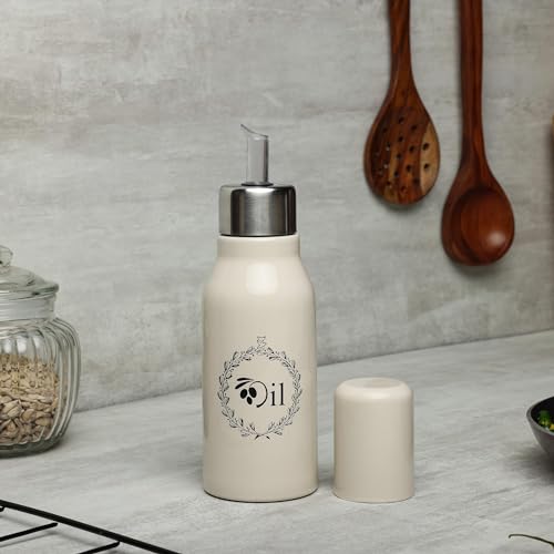 dudki Stainless Steel Oil Dispenser 500 ML Bottle Leakproof | Oil Nozzle Dropper | Cooking Oil Bottle For Home, Kitchen, Cooking, Café, Restaurant(BEIGE) - Image 5