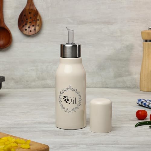 dudki Stainless Steel Oil Dispenser 500 ML Bottle Leakproof | Oil Nozzle Dropper | Cooking Oil Bottle For Home, Kitchen, Cooking, Café, Restaurant(BEIGE) - Image 2