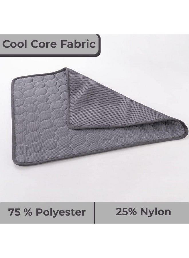 Hearts Rectangular Dog & Cat Bed|Premium Cool Ice Silk With Polyester With Bottom Mesh|Multi-Utility Self-Cooling Pad For Dog & Cat|Light-Weight & Durable Dog Bed|Zqcj001Dg-L|Dark Grey - Image 4
