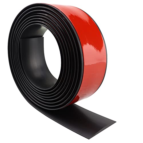 LSGCQ Floor Transition Strip 2" Self Adhesive Flat Vinyl Flooring Transitions Strip with Strong Backing (5cm, 20FT, Black) - Image 1
