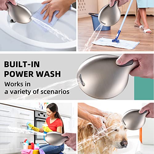 Cobbe Shower Head, 9 Functions High Pressure shower head with handheld, Built-in Pause Mode & Power Wash, Non-Clogging Nozzles High Flow Showerhead, Leakproof Hose&Metal Bracket, Brushed Nickel - Image 3