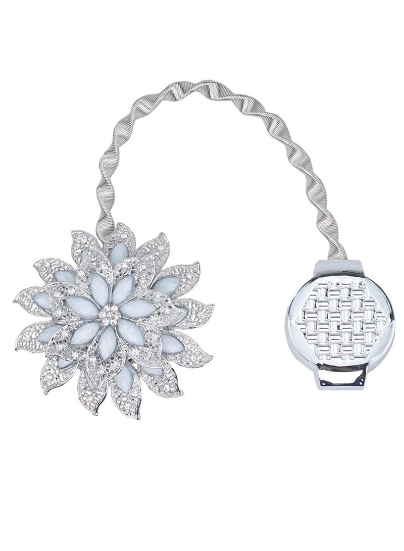 SYOSI رباط ستارة مغناطيسي، 1 قطعة من ربطات الستائر، زينة على شكل زهرة بلورية لربط ستائر النوافذ، مشابك تثبيت ستائر فاخرة للستائر الشفافة والمعتمة - Image 5