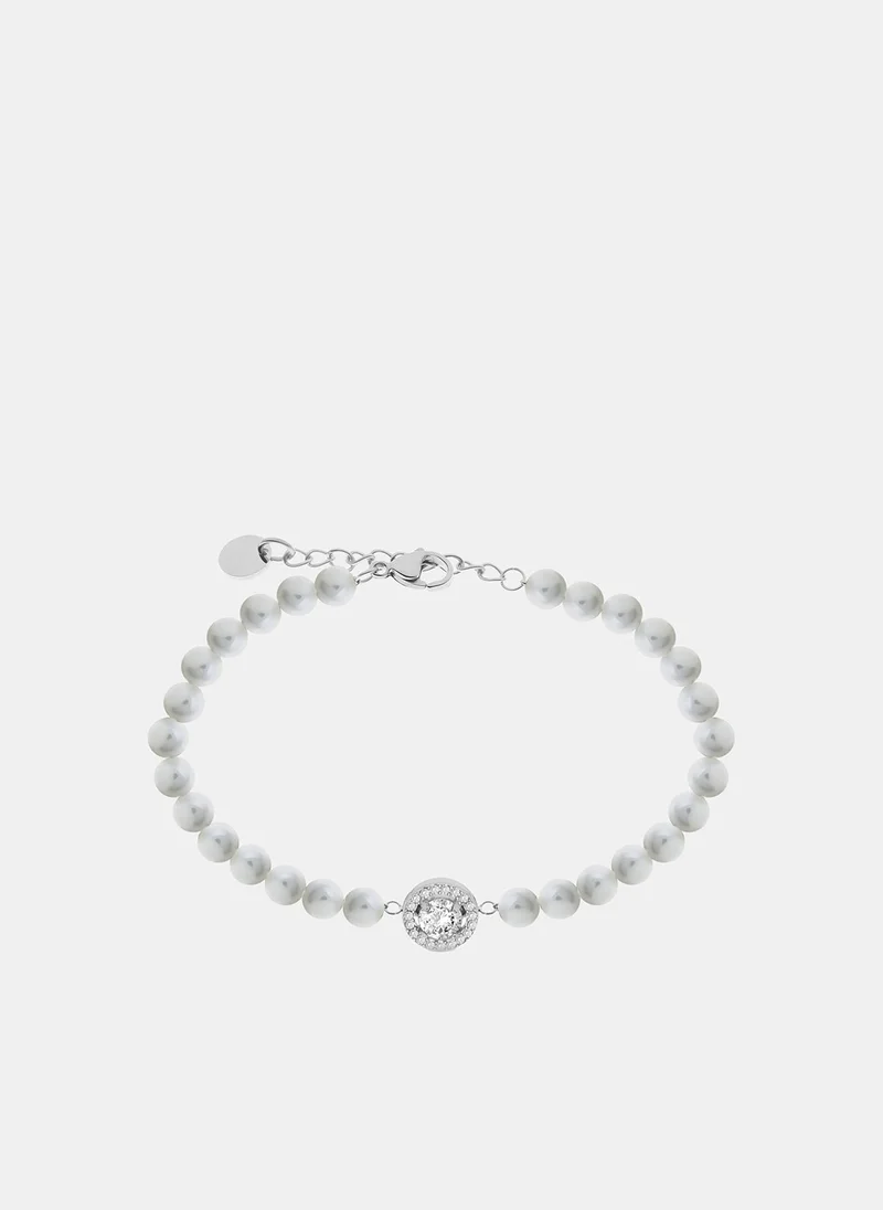 ليو جو سوار بخرز وقلادة مستديرة مرصعة بالكريستال