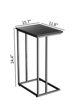 Generic Wide C Side Table,C Couch Table with Metal Frames, Small Snack End Table for Couch and Bed, Retro Laptop C Table, Living Room and Bedroom, Industrial Style, Black  - Image 2