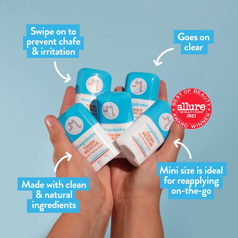 Megababe Thigh Rescue Anti-Chafe Stick | Prevents skin chafe & irritation | Thighs, arms, bra-lines & more | 0.81 oz (Pack of 1) - Image 2