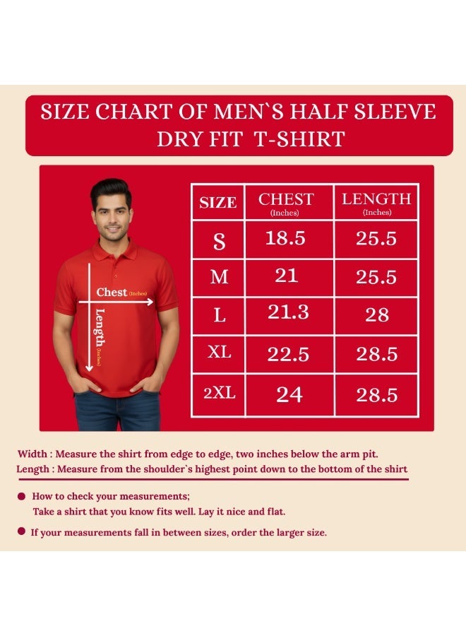 Punjab Cricket Men's Dry-Fit Polo Neck T-Shirt|Tshirt With Cap|Soft&Breathable Sportswear For Cricket Lovers|Wear It For Games - Image 3
