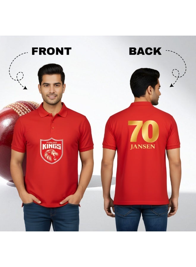 Punjab Cricket Men's Dry-Fit Polo Neck T-Shirt|Tshirt With Cap|Soft&Breathable Sportswear For Cricket Lovers|Wear It For Games - Image 4
