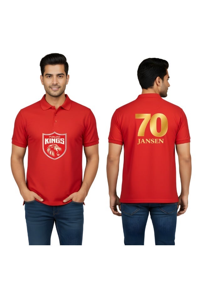 Punjab Cricket Men's Dry-Fit Polo Neck T-Shirt|Tshirt With Cap|Soft&Breathable Sportswear For Cricket Lovers|Wear It For Games - Image 1