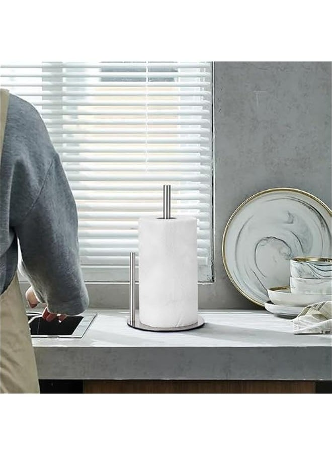 Generic - Stainless Steel Kitchen Paper Towel Holder, Easy One-Hand Operation, Premium Countertop Bathroom Tissue Dispenser - Image 1