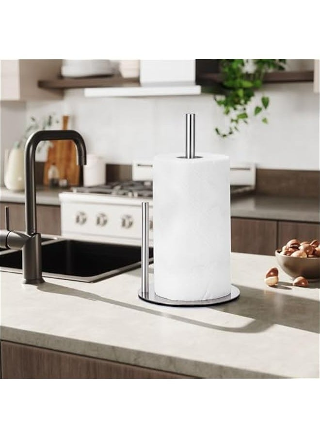 Generic - Stainless Steel Kitchen Paper Towel Holder, Easy One-Hand Operation, Premium Countertop Bathroom Tissue Dispenser - Image 1