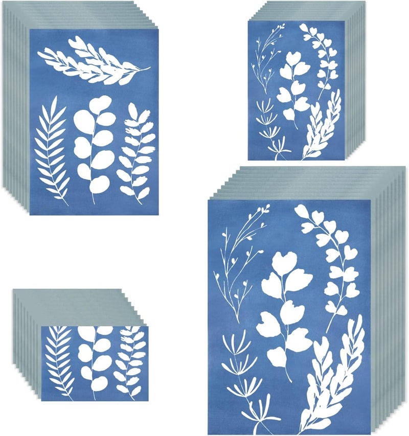 100 Sheets Cyanotype Paper Kit, Multi-Size Sun Print Paper Pack (A4/A5/A6/A7), DIY Solar Photography Paper for Art, Science, and Craft Projects - Image 2