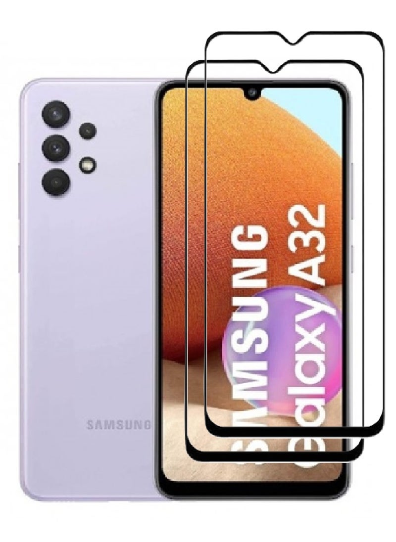 AINA 2 Pieces Tempered Glass Screen Protector 5D Designed For Samsung Galaxy A32 Full Glue Edge to Edge Full Screen Coverage And Bubble Free - Image 1