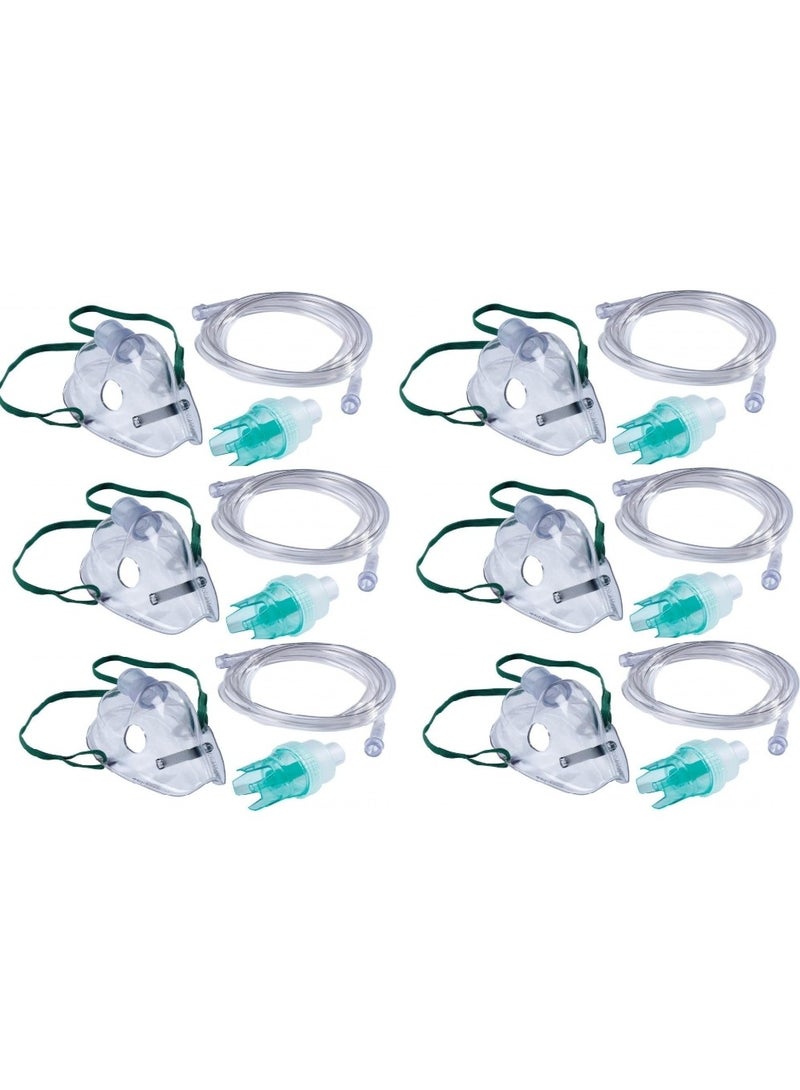 Sumbow 6 Sets Nebulizer Asthma Allergy Mask, Medium  - Image 1