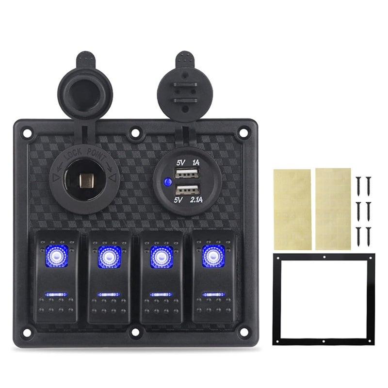 Wivplex Herorider Boat Rocker Switch Panel with Dual USB Charger - Image 1