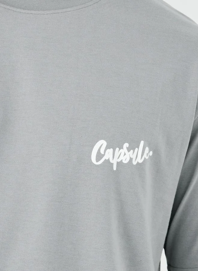 Styli Styli Slogan Print Crew Neck Oversized T-Shirt