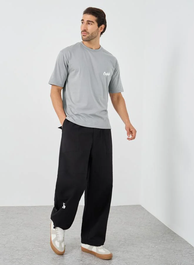 Styli Styli Slogan Print Crew Neck Oversized T-Shirt
