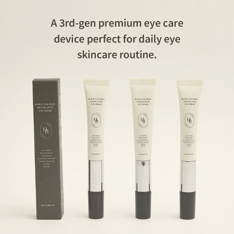 HEVEBLUE Black Yuja Bean Lifting Auto Eye Cream - Sensitive Skin, Vegan, Hypoallergenic, Korean Skincare, Wrinkle Care Device, Vibration Face Massage, Anti Aging, Collagen, Vibrating - Image 5