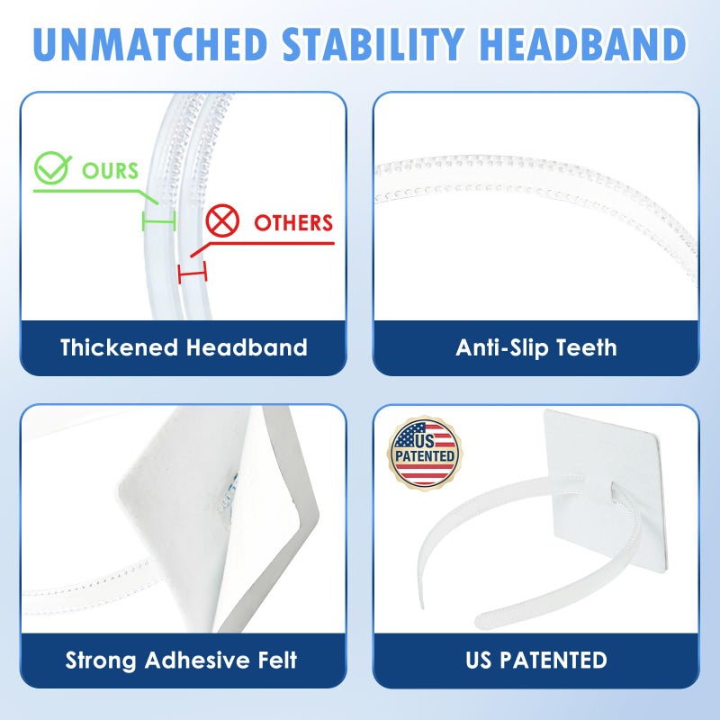 PUNCHMAN Graduation Cap Headband Insert- Clear White 1 Pack Firm Anti-fall Hair Band,Graduation Hat Headband Holder for Secure Grad Cap And Hairstyle,Hat Accessories for Graduates,Students,Girls - Image 4
