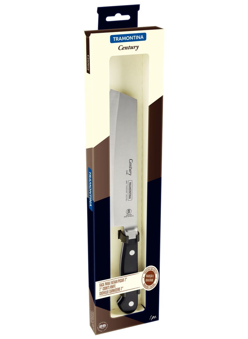 TRAMONTINA Since 1911, Made In Brazil - Century 7 Inches Cook Knife with Stainless Steel Blade and Black Polycarbonate Handle  - Image 3