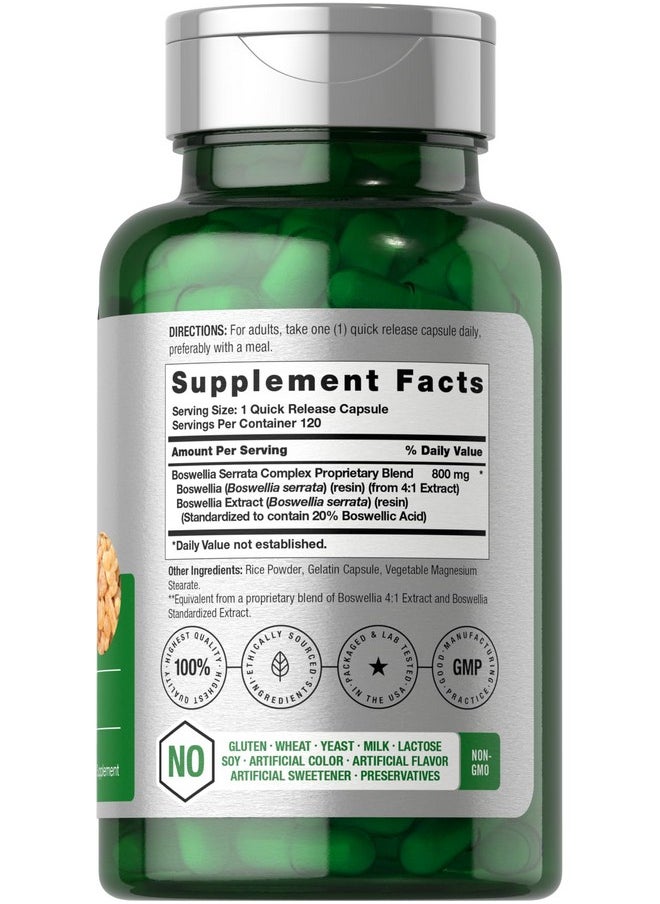 Horbaach Horbäach Boswellia Serrata Extract Capsules | 800mg | 120 Count | Herbal Supplement | Non GMO, Gluten Free  - Image 1