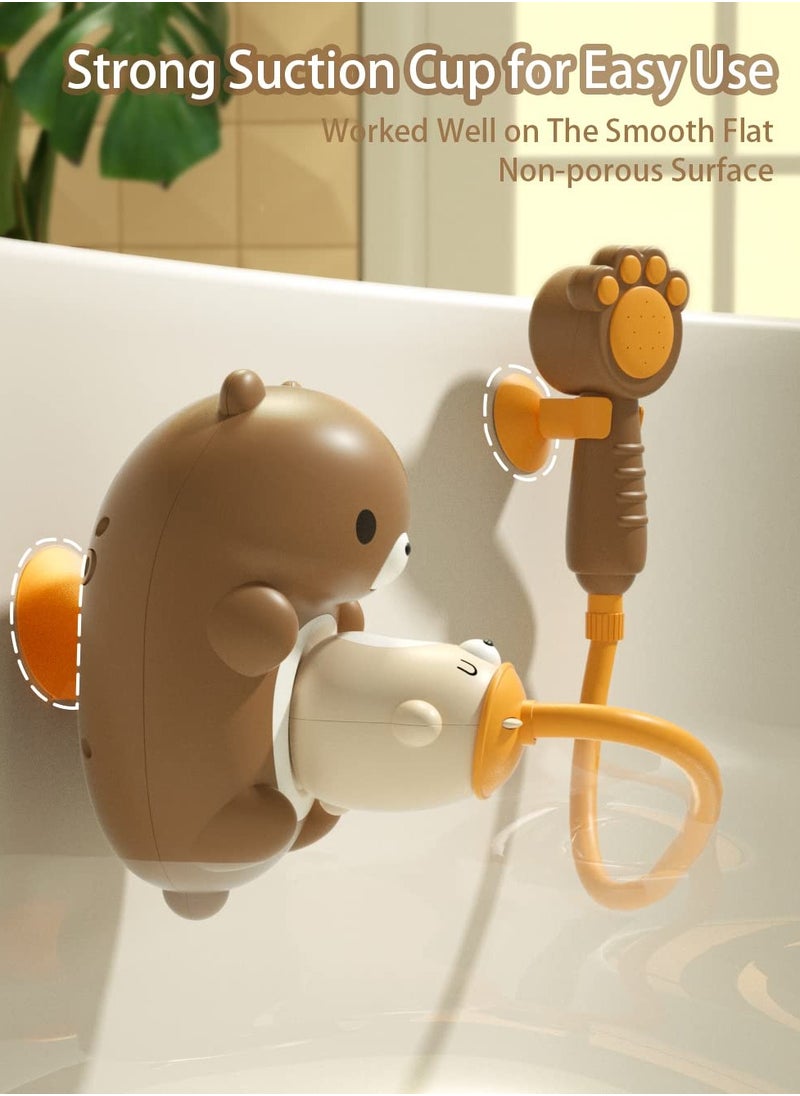 Excefore - Bath Toys for Toddlers, Shower Head for Bath Sprayer, 5 Modes Bear Sprinkler Bathtub Toys Gifts for Kids Boy Girl, Baby Bath Sprayer Toy with Shower Head - Image 1