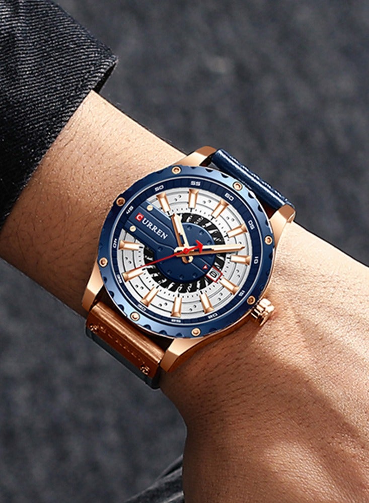 كارين ساعات رجالية رياضية كاجوال أنيقة من أفضل العلامات التجارية الفاخرة الأصلية للأعمال التجارية مقاومة للماء وحزام من الجلد الأصلي وساعة يد للرجال من الكوارتز - Image 3