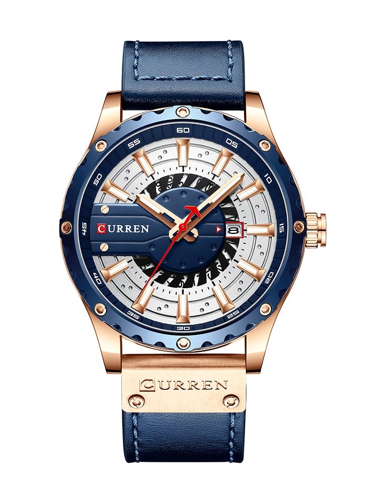 كارين ساعات رجالية رياضية كاجوال أنيقة من أفضل العلامات التجارية الفاخرة الأصلية للأعمال التجارية مقاومة للماء وحزام من الجلد الأصلي وساعة يد للرجال من الكوارتز - Image 2