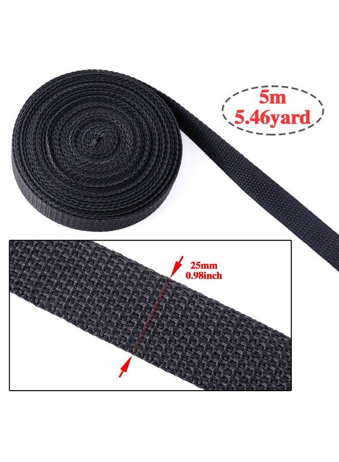 Swpeet Swpeet 41Pcs 1 Inch DIY Making Bag Kit, Including Flat Side Release Buckles and Tri-glide Slides and D Rings with 1 Roll 5 Yards Nylon Webbing Straps for DIY Making Luggage Strap, Pet Collar  - Image 4