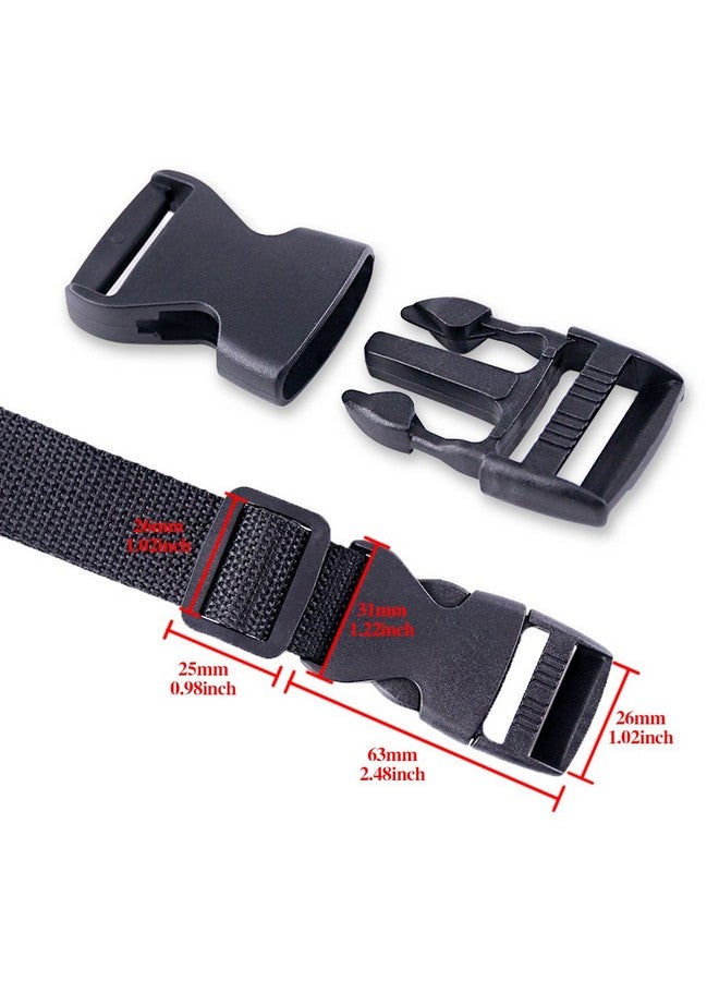 Swpeet Swpeet 41Pcs 1 Inch DIY Making Bag Kit, Including Flat Side Release Buckles and Tri-glide Slides and D Rings with 1 Roll 5 Yards Nylon Webbing Straps for DIY Making Luggage Strap, Pet Collar  - Image 2