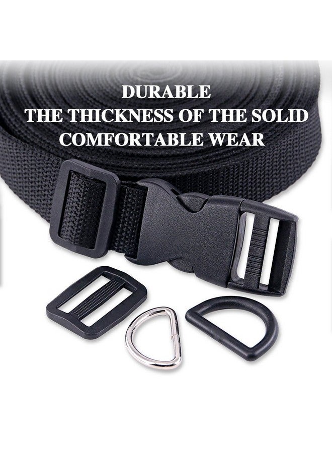 Swpeet Swpeet 41Pcs 1 Inch DIY Making Bag Kit, Including Flat Side Release Buckles and Tri-glide Slides and D Rings with 1 Roll 5 Yards Nylon Webbing Straps for DIY Making Luggage Strap, Pet Collar  - Image 5