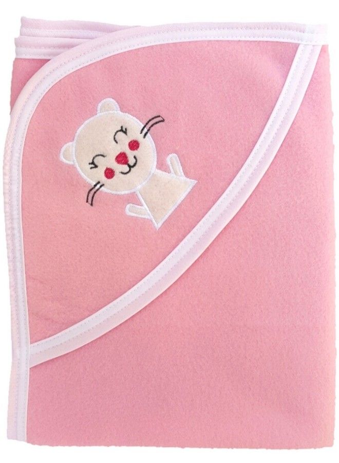 Brandonn Classic Polar Fleece Side Border Baby Blanket (Pink) - Image 2