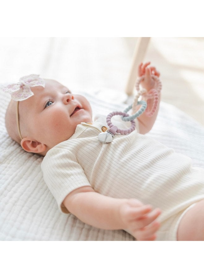 Ryan & Rose Ryan & Rose Cutie Clinks Attachable Teether Chew Toy for Babies (Blossom) - Image 4
