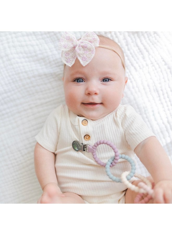 Ryan & Rose Ryan & Rose Cutie Clinks Attachable Teether Chew Toy for Babies (Blossom) - Image 5